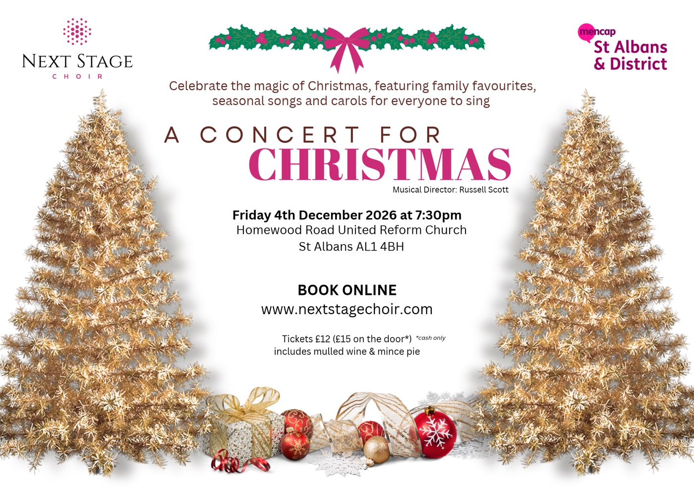 A Concert for Christmas with Next Stage Choir and St Albans Mencap, 4 December 2026 at 7:30pm
